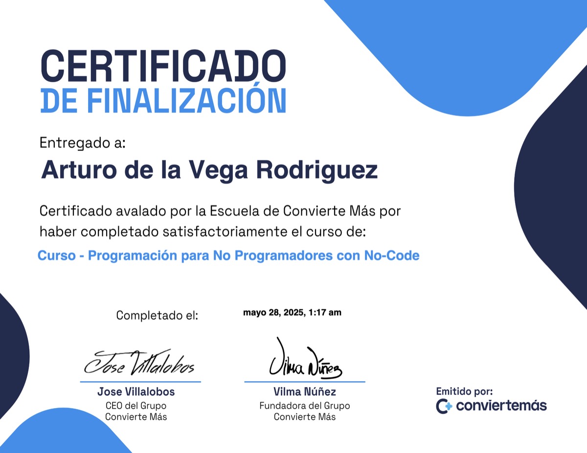 Certificación Programación No‑Code